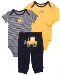 Carters I Dig Auntie Bulldozer Bodysuit Set