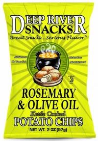 Deep River Snacks Kettle Chips, Rosemary & Olive Oil, 2-Ounce Bags (Pack of 24)