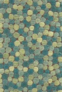 Gallia Pom Pom Ocean Contemporary Rug Size: 3'6 x 5'6 Rectangle