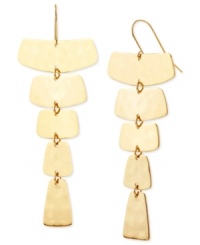 Style takes shape in this pair of drop earrings from Robert Lee Morris. Crafted from gold-tone mixed metal, the earrings feature geometric concepts aligning for fashion. Approximate drop: 3-1/4 inches.