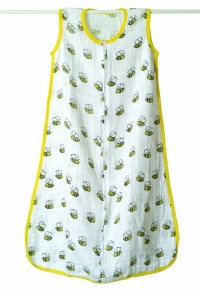 aden + anais Slumber Muslin Sleeping Bag Single Layer, Mod About Baby - Bee, X-Large