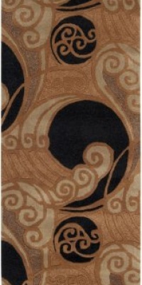 Area Rug 2x8 Runner Transitional Black Color - Surya Bombay Rug from RugPal