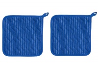 Now Designs Basic Potholders, Pinstripe Royal, Set of 2