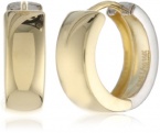 Bonded Sterling Silver and 14k Two-Tone Gold Huggie Hoop Earrings