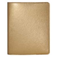 POST Refillable Spiral Notebook, Saffiano Gold, 9-Inch