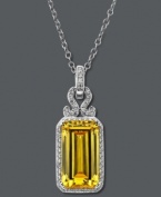 Add a punch-bright touch of color. Arabella's stunning and sparkly pendant highlights a yellow Swarovski zirconia (19 ct. t.w.) and round-cut white zirconias (3/4 ct. t.w.). Crafted in sterling silver. Approximate length: 18 inches. Approximate drop: 3/4 inch.