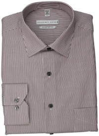 Geoffrey Beene Men's Red and White Striped Dress Shirt