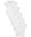 Carter's 5-Pack Side Snap Tee - White- 3 Months