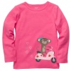 Carter's Baby Girls L/S Graphic Tee - Hot Pink Monkey