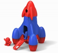 Green Toys Rocket with 2 Astronauts Toy Vehicle Playset, Red/Blue