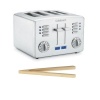 Cuisinart CPT-190 Refurbished Metal Classic 4-Slice Toaster (Brushed Stainless) + 6.5 Inch Bamboo Toast Tong