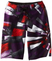 Quiksilver Boys 8-20 Prisms Boardshort, Red/Black/Grey, 25