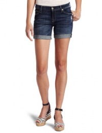 7 For All Mankind Women's Mid Roll Up Short in California Del Sol