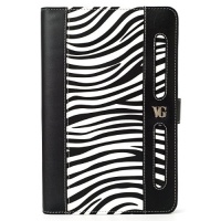 SumacLife Black White Zebra Design Executive Book-Style Leather Portfolio Jacket Case Cover for Barnes and Noble Nook Tablet and Nook Color e-Reader