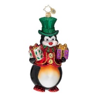 Christopher Radko Mr. Penguin's Presents Christmas Ornament