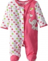 Carter's Watch the Wear Baby-Girls Newborn Elephant Heart Coverall, Pink, 0-3 Months