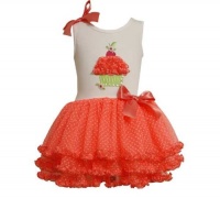 Bonnie Jean Baby Girls Cupcake Birthday Mesh Tutu Spring Summer Dress , Orange , 12 Months