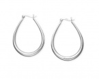 Giani Bernini Sterling Silver Earrings, Medium Teardrop Hoop Earrings