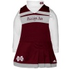 NCAA adidas Mississippi State Bulldogs Infant Girls 2-Piece Turtleneck & Cheerleader Dress Set - Maroon/White (12 Months)