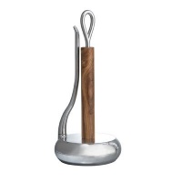 Nambe Loop Towel Holder, Wood with Metal Alloy