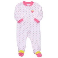 Carter's Girls  Little Strawberry 1-Piece Footie Pajama Sleepwear, Pink Green and Blue, Size: 9 months