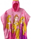 Ame Sleepwear Girls 7-16 Princess Hooded Poncho Top, Pink, One Size