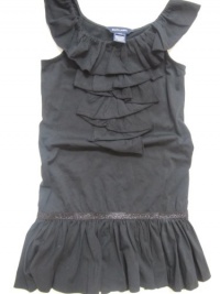 Ralph Lauren Girl's Ruffled Jersey Dress - Collection Black Size Small (7)