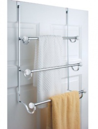 CHROME Over Door TOWEL RACK holder bathroom shower NEW