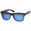 Flat Matte Reflective Revo Color Lens Large Wayfarers Style Sunglasses - UV400