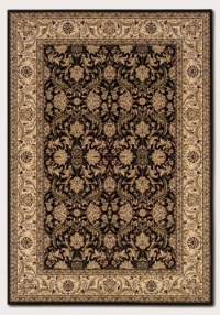 Couristan 6259/1000 HIMALAYA Isfahan 63-Inch by 90-Inch Polypropylene Area Rug, Ebony/Antique Creme