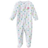 Carter's Baby Girl's Easy Entry Terry Sleep N Play - White/Multicolored Dots-6 Months