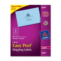 Avery Address Labels, Clear, 3.33 x 4-Inches, Box of 300 (5664)