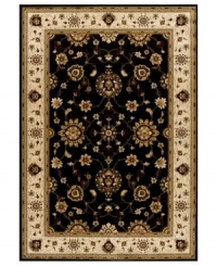 Inspired by the intricate artwork of the Art Nouveau period, the Warwick Panel area rug defines your space with ornate patternwork and rich, golden tones. Crafted in the USA of heavy-weight heat-set polypropylene, its dense, yet luxurious pile withstands heavy traffic with ease. (Clearance)