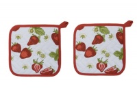 Now Designs Basic Potholders, Strawberries, Set of 2