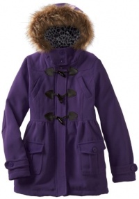 Dollhouse Girls 7-16 Wool Toggle Coat With Faux Fur Trim, Purple, 10/12