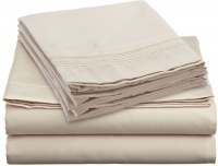 Clara Clark Premier 1800 Series 4pc Bed Sheet Set - Cal King, Beige Cream,