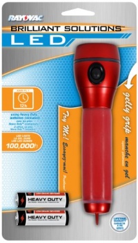 Rayovac BRSGELI2AA-B Bright Solutions LED Gelly Grip Flashlight, 2AA Batteries Included, Colors Will Vary