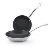 Farberware Millennium Stainless Steel Tulip Series 8-1/2 and 10-Inch Nonstick Aluminum Twin Pack Skillets