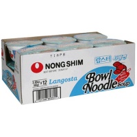 Nong Shim Bowl Noodle, Spicy Lobster, 3.03-Ounce Bowls (Pack of 12)