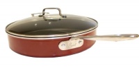 Emeril by All-Clad Hard Enamel Nonstick Scratch Resistant 5-Quart Saute Pan, Red