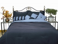 Microfiber Full Comforter Set, Denim / Smoke Blue