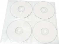 25-Pack 8 Disc CD DVD Poly Sleeves 3 Ring Binder Pages - 200 Disc Capacity (White)