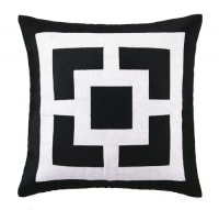 Trina Turk Down-Filled Pillow, Palm Springs Blocks, Black, 20 by 20-Inches