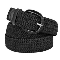 Black Braided Elastic Stretch Belt Size Large