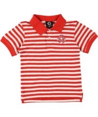 Akademiks Stripeademik Pique Polo (Sizes 4 - 7) - red, 7