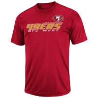 NFL Mens San Francisco 49ers Short Yardage IV Bright Cardinal Short Sleeve Crew Neck Synthetic Tee