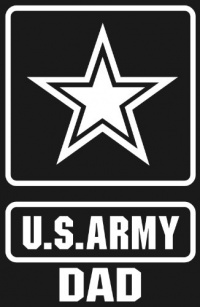 U.S. ARMY DAD STAR Logo white window or bumper sticker