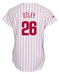 Chase Utley Philadelphia Phillies Women's White/Scarlet Fashion Replica Jersey