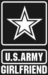 U.S. ARMY GIRLFRIEND STAR Logo white window or bumper sticker