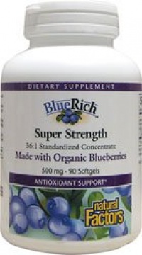 Natural Factors Bluerich 500mg Organic Blueberry Softgels, 90-Count